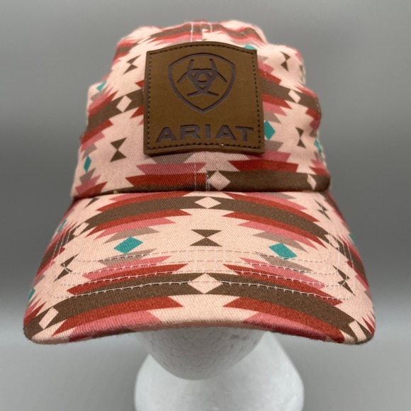 Ariat Ponyflo Aztec Print Trucker Hat Womens OSFM Pink Southwestern Mesh Cap main image 7
